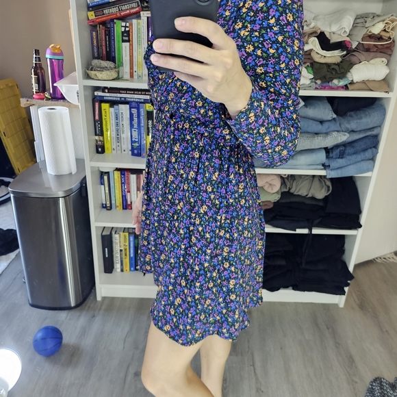 ZARA BLUE FLORAL MINI DRESS - Picture 7 of 9